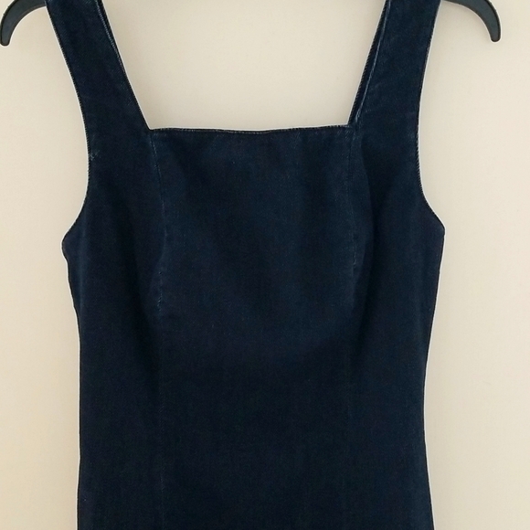 Club Monaco Stretchy Denim Sleeveless Minidress - Picture 3 of 5